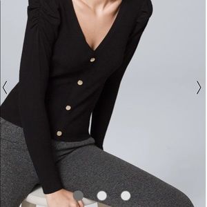 WHBM Ruched Sleeve Sweater